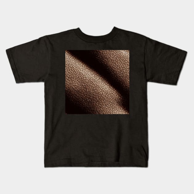Brown Imitation leather, natural and ecological leather print #16 Kids T-Shirt by Endless-Designs